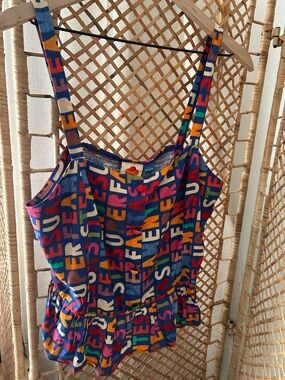 FARM Rio Multicolor Letter-Print Tank Women’s Large